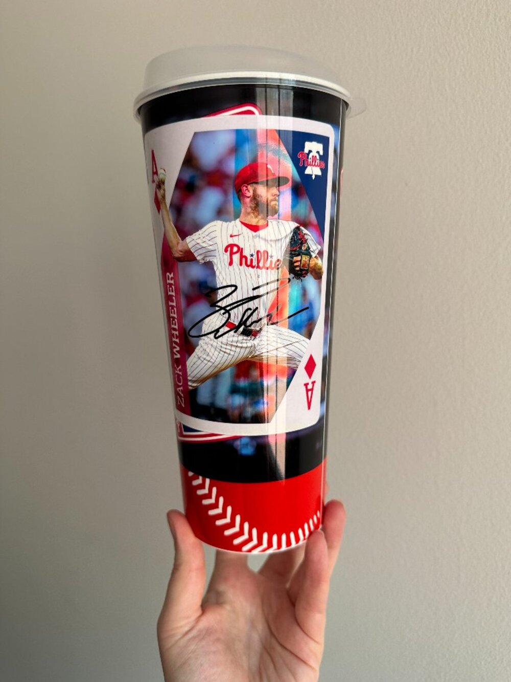 PHILLIES Two Aces Zack Wheeler Aaron Nola 2025 Souvenir Cup & Lid CBP Pair Cards